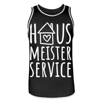 Hausmeister Service - Hausmeisterservice - Männer Basketball-Trikot - Schwarz/Weiß - Vorne - AI Model Male 185 dark (185cm)