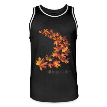 Fall Into Color - Men's Basketball Jersey - black/white - Front - AI Model Male 185 dark (185cm)