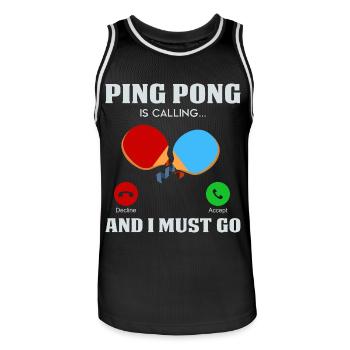 Ping-pong - Maillot de basket Homme - noir/blanc - Devant - AI Model Male 185 dark (185cm)