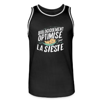 Biologiquement Optimisé Pour La Sieste - Maillot de basket Homme - noir/blanc - Devant - AI Model Male 185 dark (185cm)