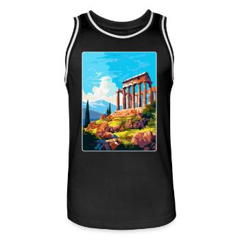 Antikes Korinth Griechenland Vintage Reiseposter WPA - Männer Basketball-Trikot - Schwarz/Weiß - Vorne - AI Model Male 185 dark (185cm)