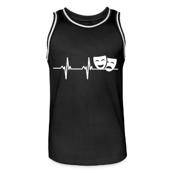 Drame Masques Théâtre Palpitations cardiaques - Maillot de basket Homme - noir/blanc - Devant - AI Model Male 185 dark (185cm)