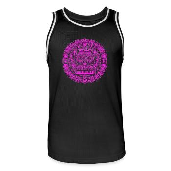 Techno Music Logo - Men's Basketball Jersey - black/white - Front - AI Model Male 185 dark (185cm)