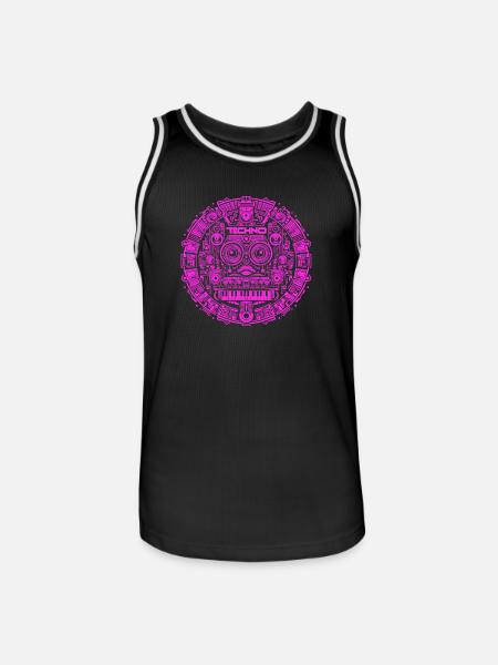 Techno Music Logo - Männer Basketball-Trikot - Schwarz/Weiß