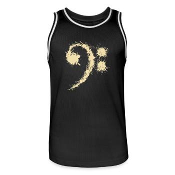 Bass Clef Vintage - Cadeau d'amateurs de musique drôle - Maillot de basket Homme - noir/blanc - Devant - AI Model Male 185 dark (185cm)