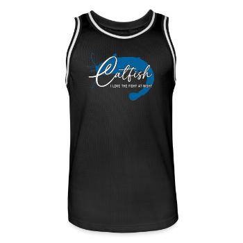 Wels Waller angeln Sportfischen Flussmonster - Männer Basketball-Trikot - Schwarz/Weiß - Vorne - AI Model Male 185 dark (185cm)