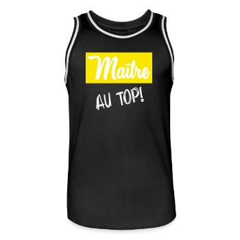 MEISTER. MEISTER. HUMOR - Männer Basketball-Trikot - Schwarz/Weiß - Vorne - AI Model Male 185 dark (185cm)