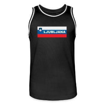 Ljubljana City dans le drapeau slovène - Maillot de basket Homme - noir/blanc - Devant - AI Model Male 185 dark (185cm)