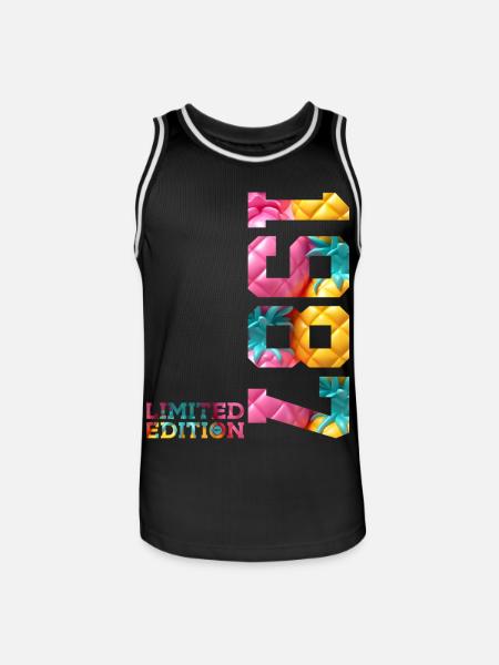 39TH BIRTHDAY LIMITED EDITION 1987 - Men's Basketball Jersey - black/white