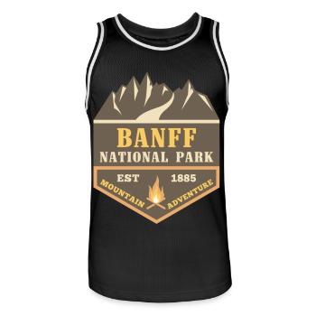 Banff Canada Park Moose Moose Backcountry Camping - Maillot de basket Homme - noir/blanc - Devant - AI Model Male 185 dark (185cm)