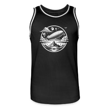 Airship Logo - Men's Basketball Jersey - black/white - Front - AI Model Male 185 dark (185cm)