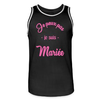 ICH KANN NICHT, ICH BIN VERHEIRATET - Männer Basketball-Trikot - Schwarz/Weiß - Vorne - AI Model Male 185 dark (185cm)