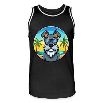 Standard Schnauzer Hunderasse Cartoon Sonnenbrille - Männer Basketball-Trikot - Schwarz/Weiß - Vorne - AI Model Male 185 dark (185cm)
