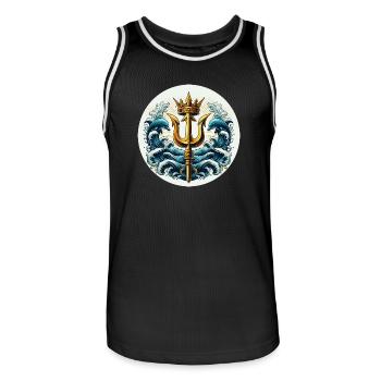 Trident Symbol - Men's Basketball Jersey - black/white - Front - AI Model Male 185 dark (185cm)