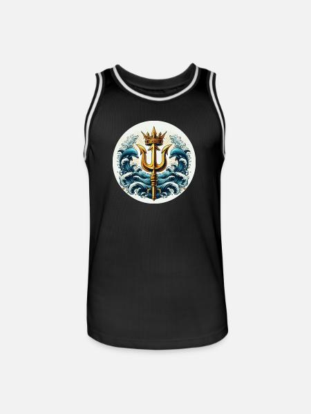 Trident Symbol - Men's Basketball Jersey - black/white