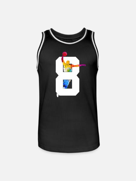 NUMBER 8 BASKETBALL 8TH BIRTHDAY - Men's Basketball Jersey - black/white