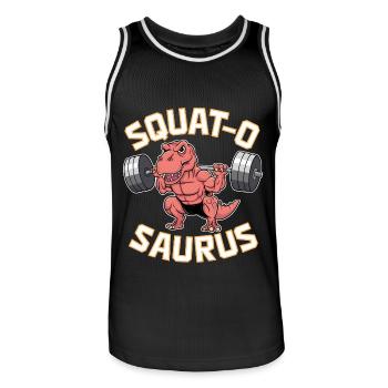 Squat-O Saurus - Maillot de basket Homme - noir/blanc - Devant - AI Model Male 185 dark (185cm)