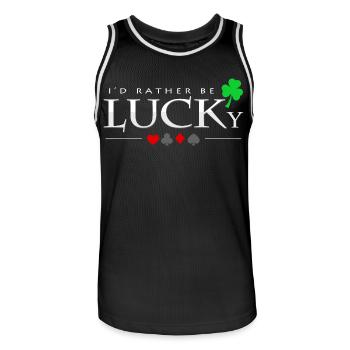 poker - Men's Basketball Jersey - black/white - Front - AI Model Male 185 dark (185cm)