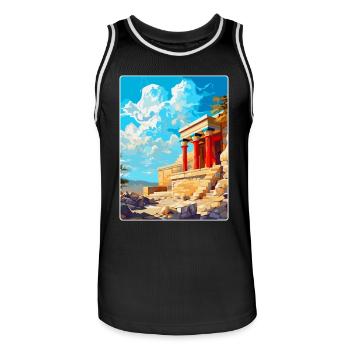 Knossos Palast Griechenland Vintage Reiseplakat WPA - Männer Basketball-Trikot - Schwarz/Weiß - Vorne - AI Model Male 185 dark (185cm)