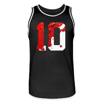 NON. 10 NUMÉRO 10 ROUGE BLANC 10E ANNIVERSAIRE - Maillot de basket Homme - noir/blanc - Devant - AI Model Male 185 dark (185cm)