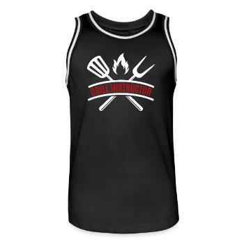 grill instructor - Männer Basketball-Trikot - Schwarz/Weiß - Vorne - AI Model Male 185 dark (185cm)