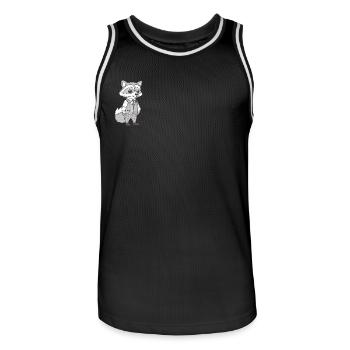 Renard occupé - Maillot de basket Homme - noir/blanc - Devant - AI Model Male 185 dark (185cm)