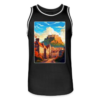 Edinburgh Schottland Großbritannien Reiseposter Souvenir WPA - Männer Basketball-Trikot - Schwarz/Weiß - Vorne - AI Model Male 185 dark (185cm)