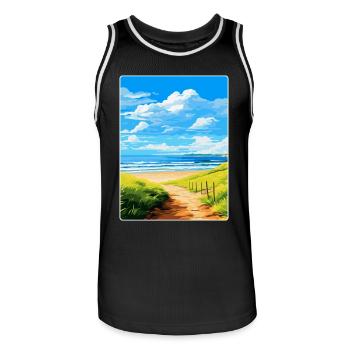 Northumberland Vintage Voyage Poster Souvenir WPA - Maillot de basket Homme - noir/blanc - Devant - AI Model Male 185 dark (185cm)