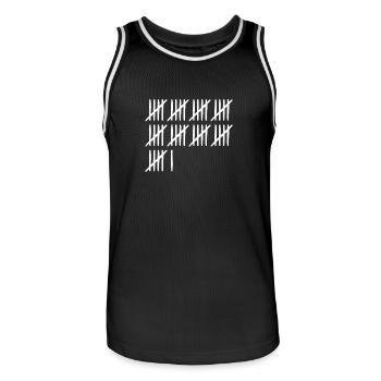 46 Geburtstag Strichliste 46 Jahre alt - Männer Basketball-Trikot - Schwarz/Weiß - Vorne - AI Model Male 185 dark (185cm)
