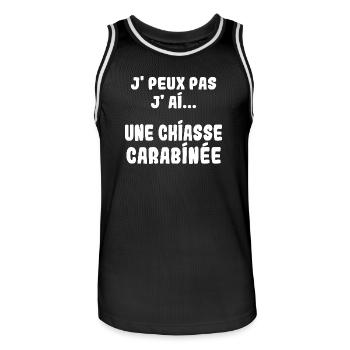 J'peux pas j'ai une Chiasse carabinée - Maillot de basket Homme - noir/blanc - Devant - AI Model Male 185 dark (185cm)