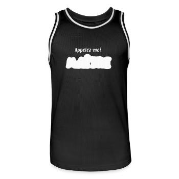Appelez moi maitre - Maillot de basket Homme - noir/blanc - Devant - AI Model Male 185 dark (185cm)