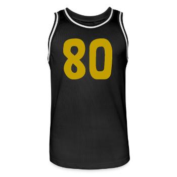 HAPPY BIRTHDAY. HAPPY BIRTHDAY. ANNIVERSARY. - Men's Basketball Jersey - black/white - Front - AI Model Male 185 dark (185cm)