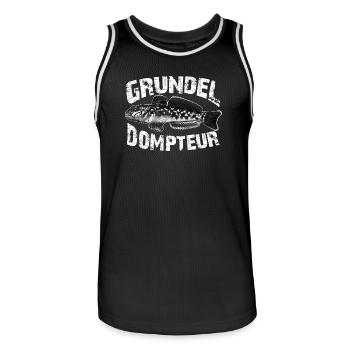 Ich fische Grundeln - Männer Basketball-Trikot - Schwarz/Weiß - Vorne - AI Model Male 185 dark (185cm)