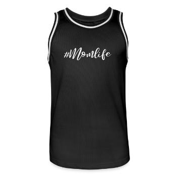 Momlife - Conception de slogans - Maillot de basket Homme - noir/blanc - Devant - AI Model Male 185 dark (185cm)
