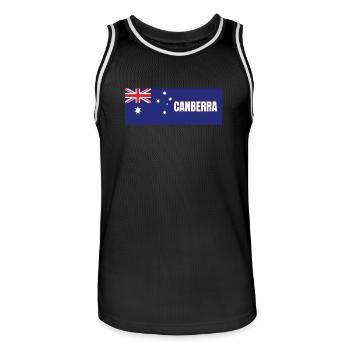 Canberra City en drapeau australien - Maillot de basket Homme - noir/blanc - Devant - AI Model Male 185 dark (185cm)