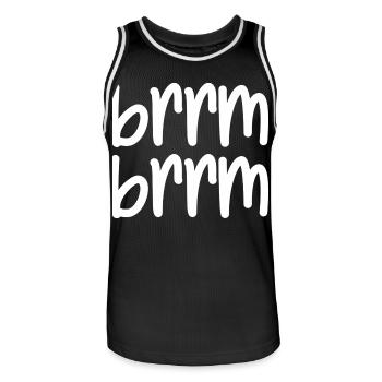 brrm brrm - Men's Basketball Jersey - black/white - Front - AI Model Male 185 dark (185cm)