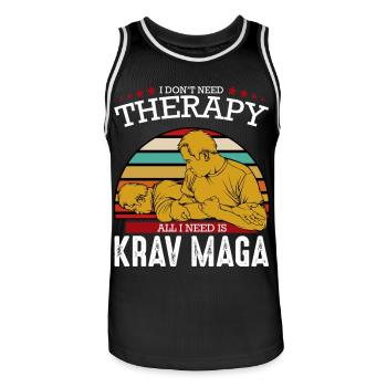Krav Maga - Men's Basketball Jersey - black/white - Front - AI Model Male 185 dark (185cm)