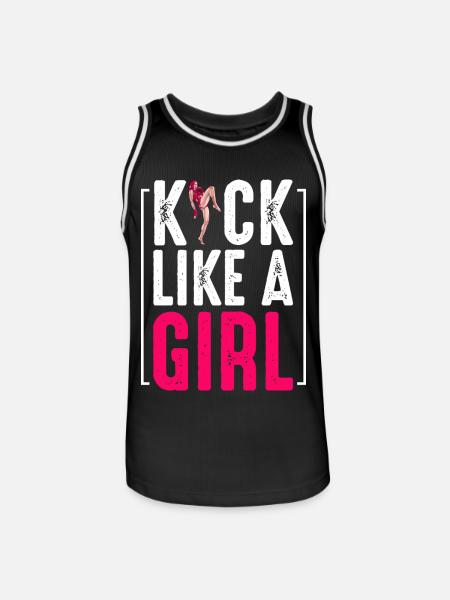 Kickboxing - Männer Basketball-Trikot - Schwarz/Weiß