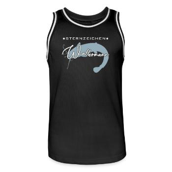 Sternzeichen Wallermann lustiger Wallerspruch Wels - Männer Basketball-Trikot - Schwarz/Weiß - Vorne - AI Model Male 185 dark (185cm)