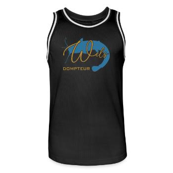 Welsdompteur Welsflüsterer Welsangler - Männer Basketball-Trikot - Schwarz/Weiß - Vorne - AI Model Male 185 dark (185cm)