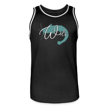 Wels Waller angeln Sportfischen Flussmonster - Männer Basketball-Trikot - Schwarz/Weiß - Vorne - AI Model Male 185 dark (185cm)