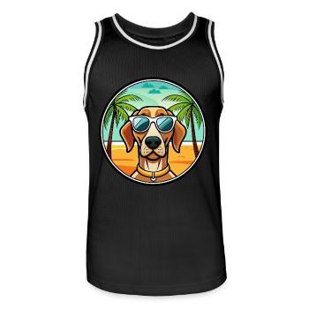 Portuguese Pointer Dog Breed Cartoon Sunglasses - Men's Basketball Jersey - black/white - Front - AI Model Male 185 dark (185cm)
