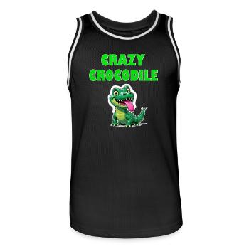 Crazy Crocodile - Männer Basketball-Trikot - Schwarz/Weiß - Vorne - AI Model Male 185 dark (185cm)