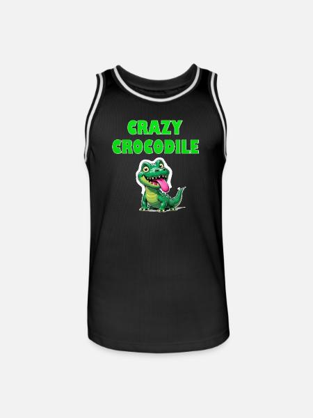 Crazy Crocodile - Men's Basketball Jersey - black/white