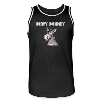 DIRTY DONKEY - Männer Basketball-Trikot - Schwarz/Weiß - Vorne - AI Model Male 185 dark (185cm)