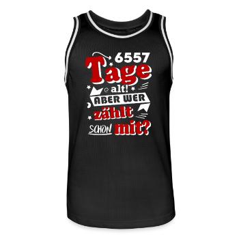 Geburtstag 18 Jahre Tage alt Happy Birthday - Männer Basketball-Trikot - Schwarz/Weiß - Vorne - AI Model Male 185 dark (185cm)