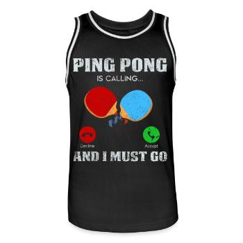 Ping Pong Ruf: Jetzt Losgehen - Männer Basketball-Trikot - Schwarz/Weiß - Vorne - AI Model Male 185 dark (185cm)
