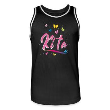 Kindergarten, Kita, Schmetterlinge - Männer Basketball-Trikot - Schwarz/Weiß - Vorne - AI Model Male 185 dark (185cm)