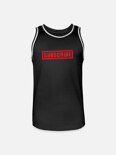 subscribe grunge stamp - Men's Basketball Jersey - black/white