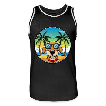 Transsilvanischer Windhund Rasse Cartoon Sonnenbrille - Männer Basketball-Trikot - Schwarz/Weiß - Vorne - AI Model Male 185 dark (185cm)